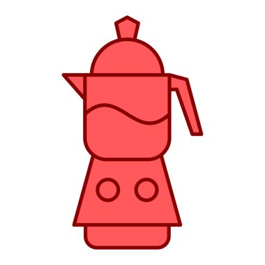 Çaydanlık ikonu. Web için kahve demliği vektör simgelerinin özet çizimi