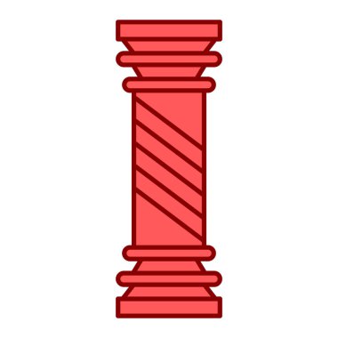 Bina ikonunun kulesi. Beyaz arkaplanda izole edilmiş web tasarımı için eski ahşap sütun vektör simgelerinin karikatürü