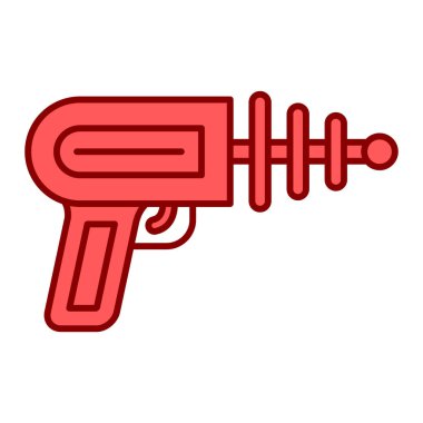 Kırmızı ve beyaz bir silahın vektör çizimi