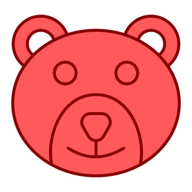 şirin ayı yüzü ikon vektör çizimi tasarımı