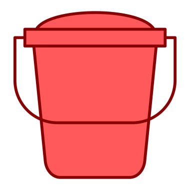 Kova ikonu. Düz renk çizimi. vektör grafik çizimi