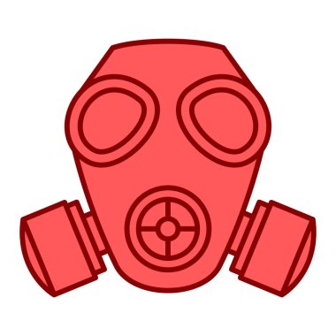 Gaz maskesi simgesi. Web için solunum vektörü simgelerinin karikatür çizimi