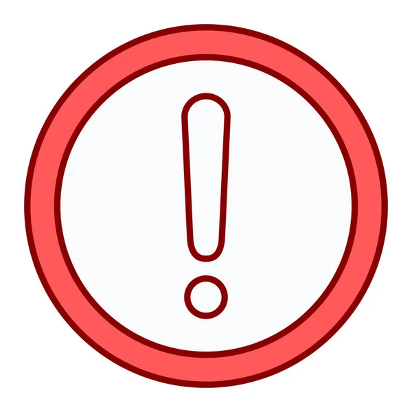 Exclamation Mark Sign Icon Warning Symbol Red Circle Button Long — Stock Vector