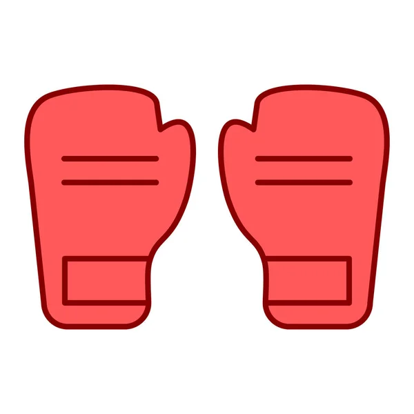 Ikona Boxerských Rukavic Obrys Sportovní Rukavice Vektorové Ilustrace Izolované Bílém — Stockový vektor
