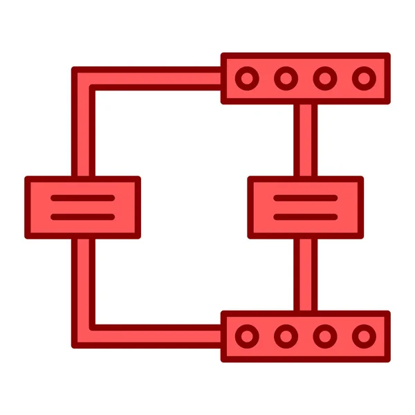 Rot Weißes Linienvektorsymbol — Stockvektor