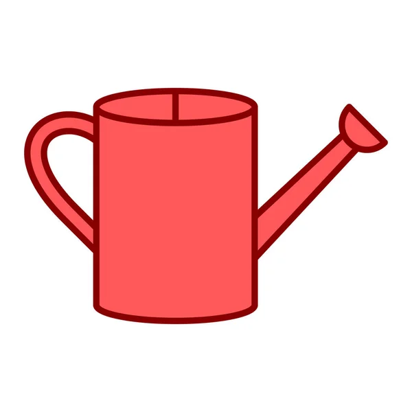水をやるとアイコンだ ウェブデザインのための赤い植物のベクトルのアイコンの概略図 — ストックベクタ