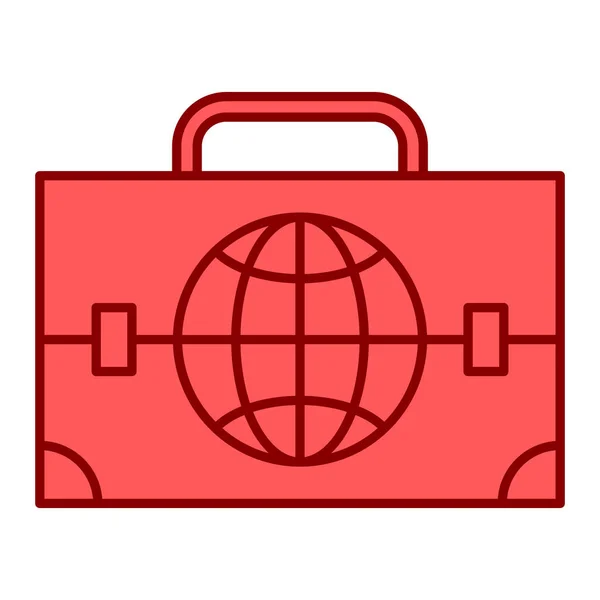 Reiskoffer Met Globe Icoon Vector Illustratie Ontwerp — Stockvector