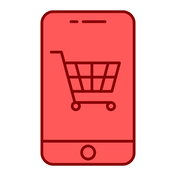 ショッピングカートベクトルイラストデザインのスマートフォン — ストックベクタ