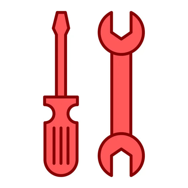 Wrench Screwdriver Icon Vector Illustration — Stock Vector