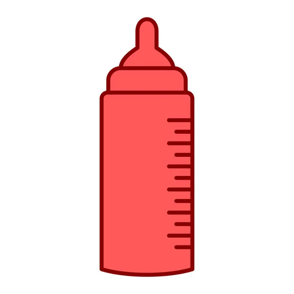 Pictogram Van Babyfles Cartoon Van Potvector Illustratie Geïsoleerd Witte Achtergrond — Stockvector