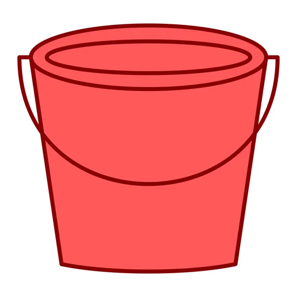 Icona Del Secchio Semplice Illustrazione Icone Vettoriali Vaso Rosso Web — Vettoriale Stock