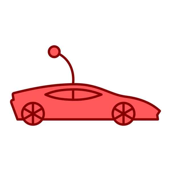 車のおもちゃのアイコン ウェブ用の赤いスポーツベクトルのアイコンの概略図 — ストックベクタ