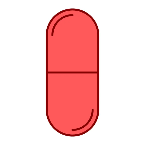 Červená Pilulka Ikona Bílém Pozadí Vektorová Ilustrace — Stockový vektor