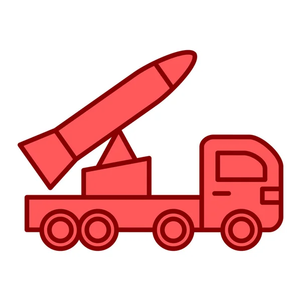 Ciężarówka Ikoną Rakiety Ilustracja Zarysu — Wektor stockowy