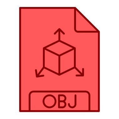 obj dosya biçimi simgesi, illüstrasyon 
