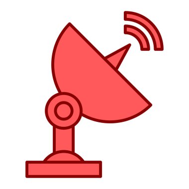 uydu anten ikonu vektörü. Ana hatlı radyo anteni işareti. izole edilmiş sınır sembolü çizimi