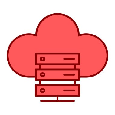 Bulut hesaplama teknolojisi ikon vektör çizimi tasarımı