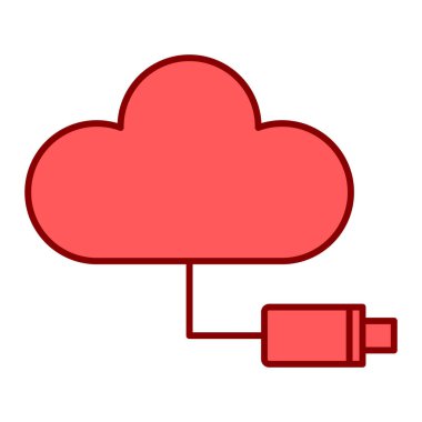 Bulut hesaplama teknolojisi ikon vektör çizimi tasarımı
