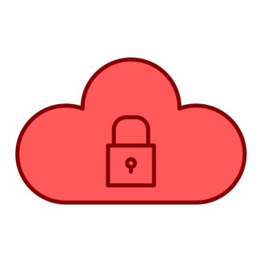bulut bilgi işlem güvenlik simgesi vektör çizim tasarım