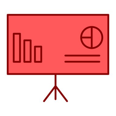 iş sunumu düz simge, vektör illüstrasyonu