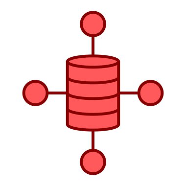 veritabanı çizgi simgesi, basit vektör illüstrasyonu