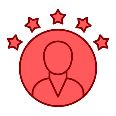 beyaz arkaplan üzerinde yıldız simgesi olan avatar adam profili