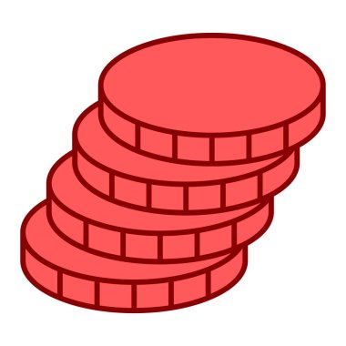 Madeni para yığını ikonu. Beyaz arkaplanda izole edilmiş web tasarımı için sikkelerin izometrik vektör simgeleri