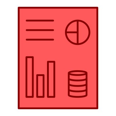iş raporu simgesi, vektör illüstrasyonu