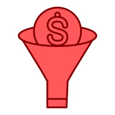 huni ve dolar simgesi. Düz ve çizgi dolu sembol. vektör 