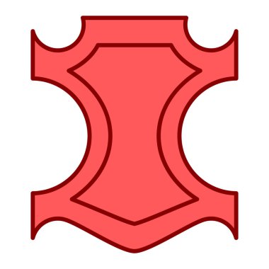 Kırmızı ve beyaz kalkanın vektör çizimi