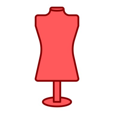 Manken ikonu. Web tasarımı için kıyafet vektör sembolünün düz çizimi