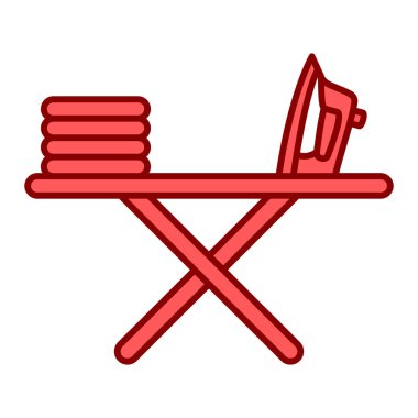 Ütü masası simgesi. ağ için kıyafet vektör sembolü çizimi