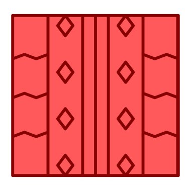 Kalp şeklinde kırmızı çizgi deseni. vektör illüstrasyonu