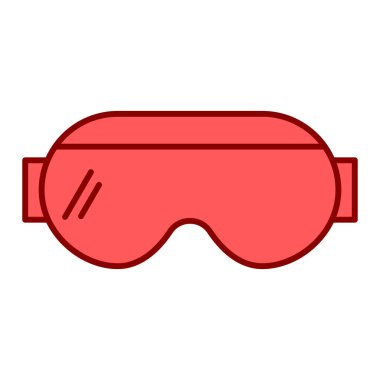 Güvenlik maskesi simgesi. Web için kayak vektörü simgelerinin özet çizimi