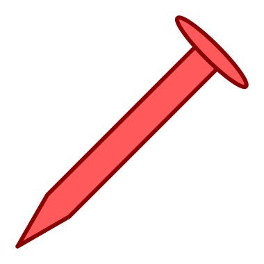 Çekiç simgesi. Kırmızı ve turuncu vektör illüstrasyonunun izometriği.