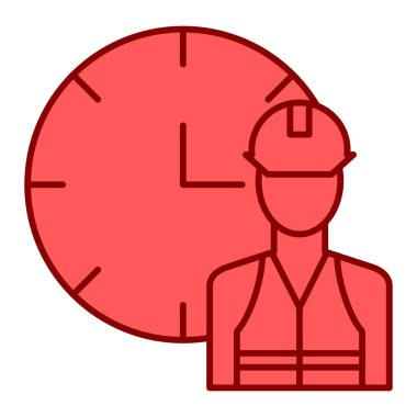 Kask ikonlu işçi. vektör illüstrasyonu