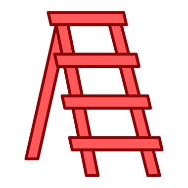 Kırmızı merdiven ikonu. vektör illüstrasyonu
