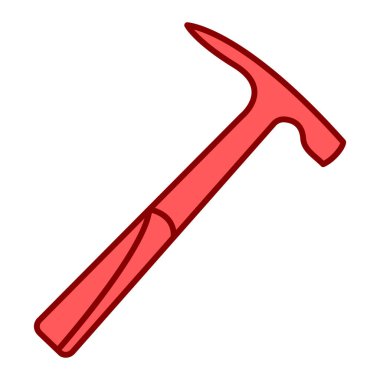 Çekiç simgesi. Beyaz arkaplanda izole edilmiş web tasarımı için kırmızı tırnak vektör simgelerinin izometriği