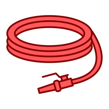 İzole edilmiş tek bir boru ve ip simgesinin vektör çizimi. Ekipman ve boru hattı sembolü