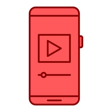 Kırmızı satır biçimi vektör illüstrasyon tasarımlı akıllı telefon aygıtı