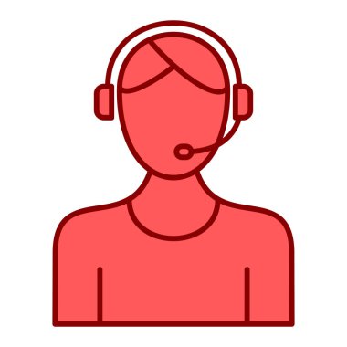 Kulaklık ve kulaklık vektör illüstrasyon tasarımlı çağrı merkezi operatörü