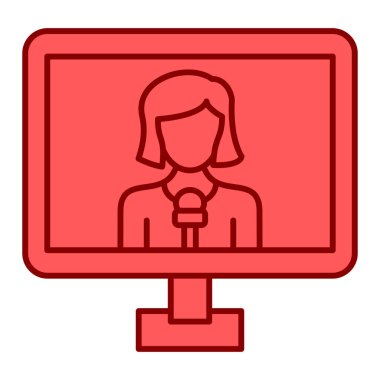 muhabir vektör düz renk simgesi