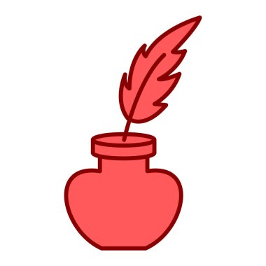Tüy kalem ikonu vektör illüstrasyon grafik tasarımı