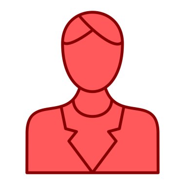 Kadın avatar ikonu. kişi profili ve insan teması. Yalnız tasarım. vektör illüstrasyonu