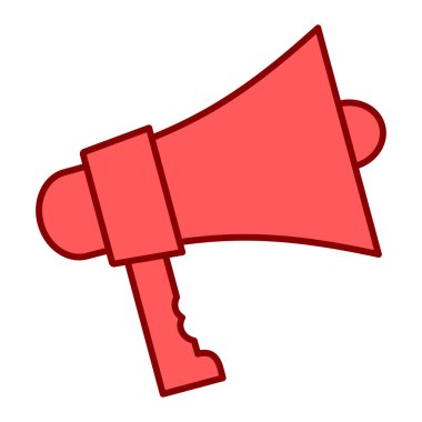 megafon ikonu. Hoparlör sembolü. İnce çizgi tarzı. eğilim dolumu.