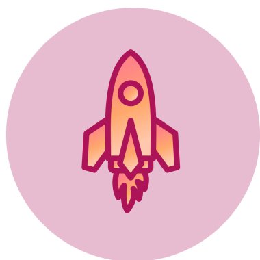 roket fırlatma simgesi vektör çizimi