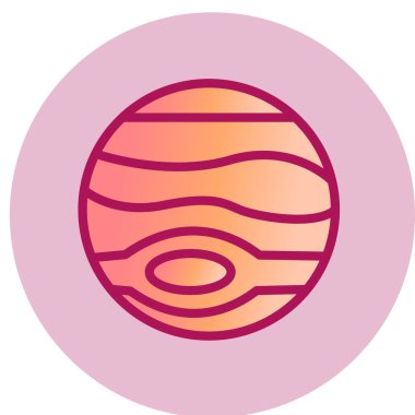 Gezegen ikonu. Web için güneş topu vektör simgelerinin düz çizimi