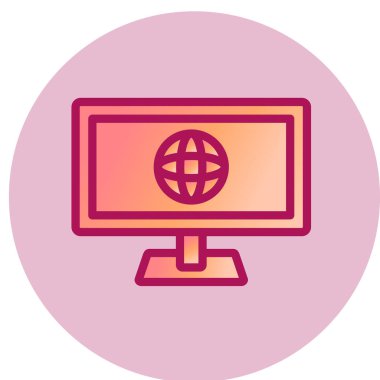 Çevrimiçi iş ikonu. vektör illüstrasyonu