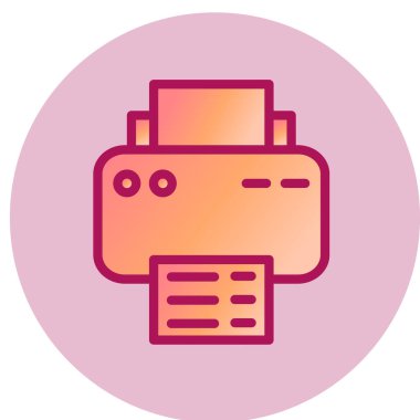 Yazıcı simgesi vektör illüstrasyonu