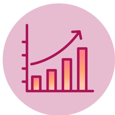 İş Büyüme ikonu. Düz dizayn. vektör illüstrasyonu.